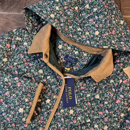 NWT Polo Ralph Lauren Floral Water-Resistant Barn Jacket Girls Size XL (16) $135