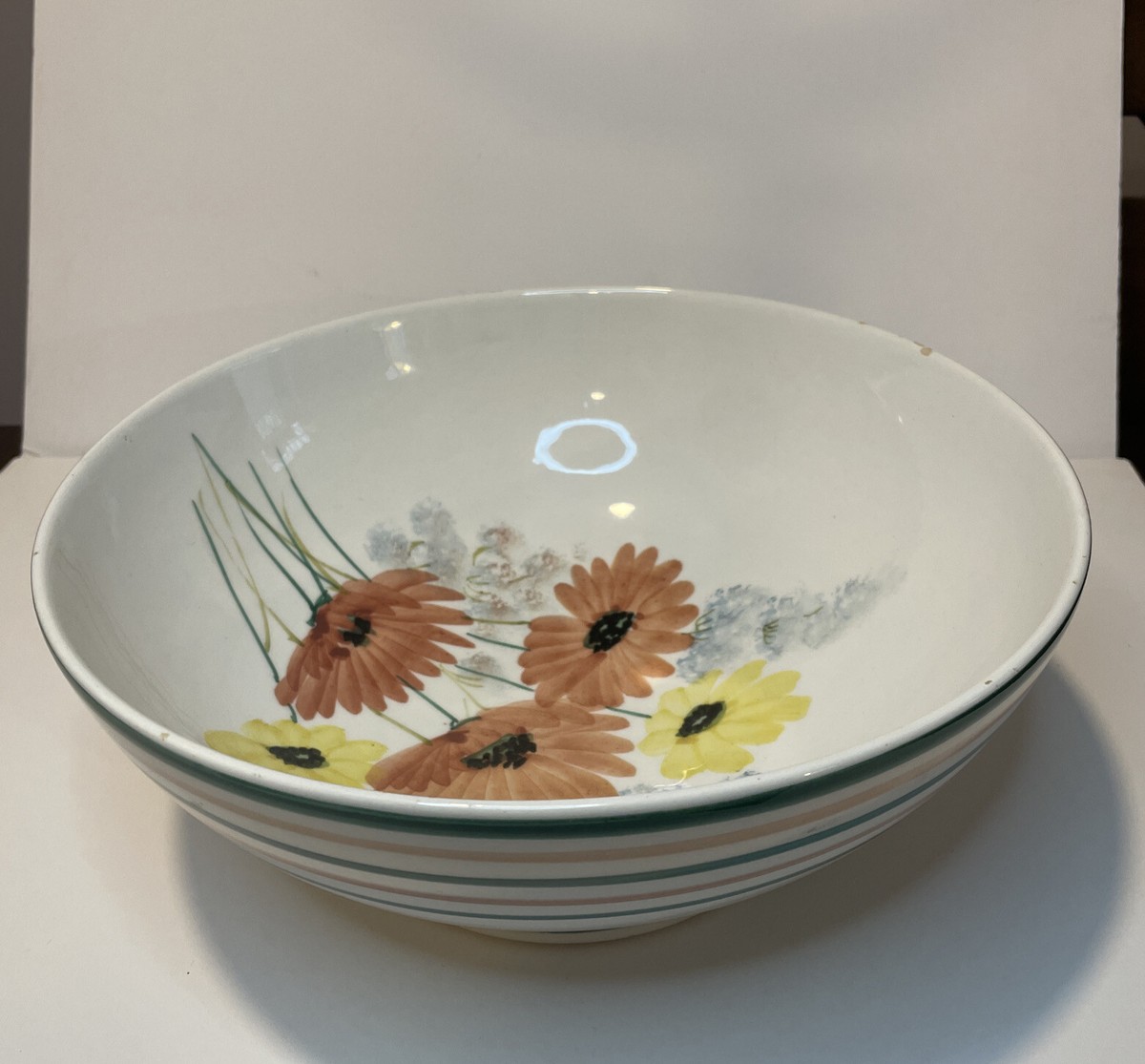 Large Pasta Salad Ceramic Pottery Serving Bowl 10”x 4” Made in Italy