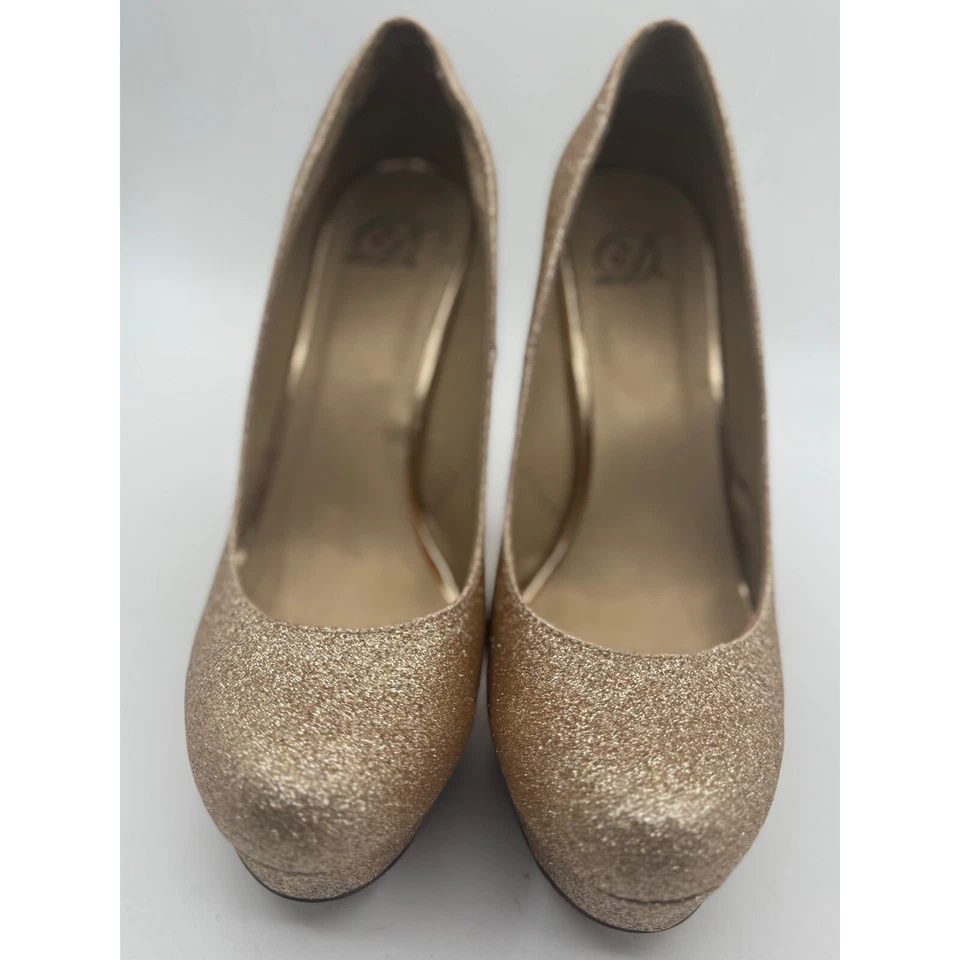 Qupid Glitter Platform Pumps Stiletto Heels Party Evening Shoes Size 8 - Image 2 of 4