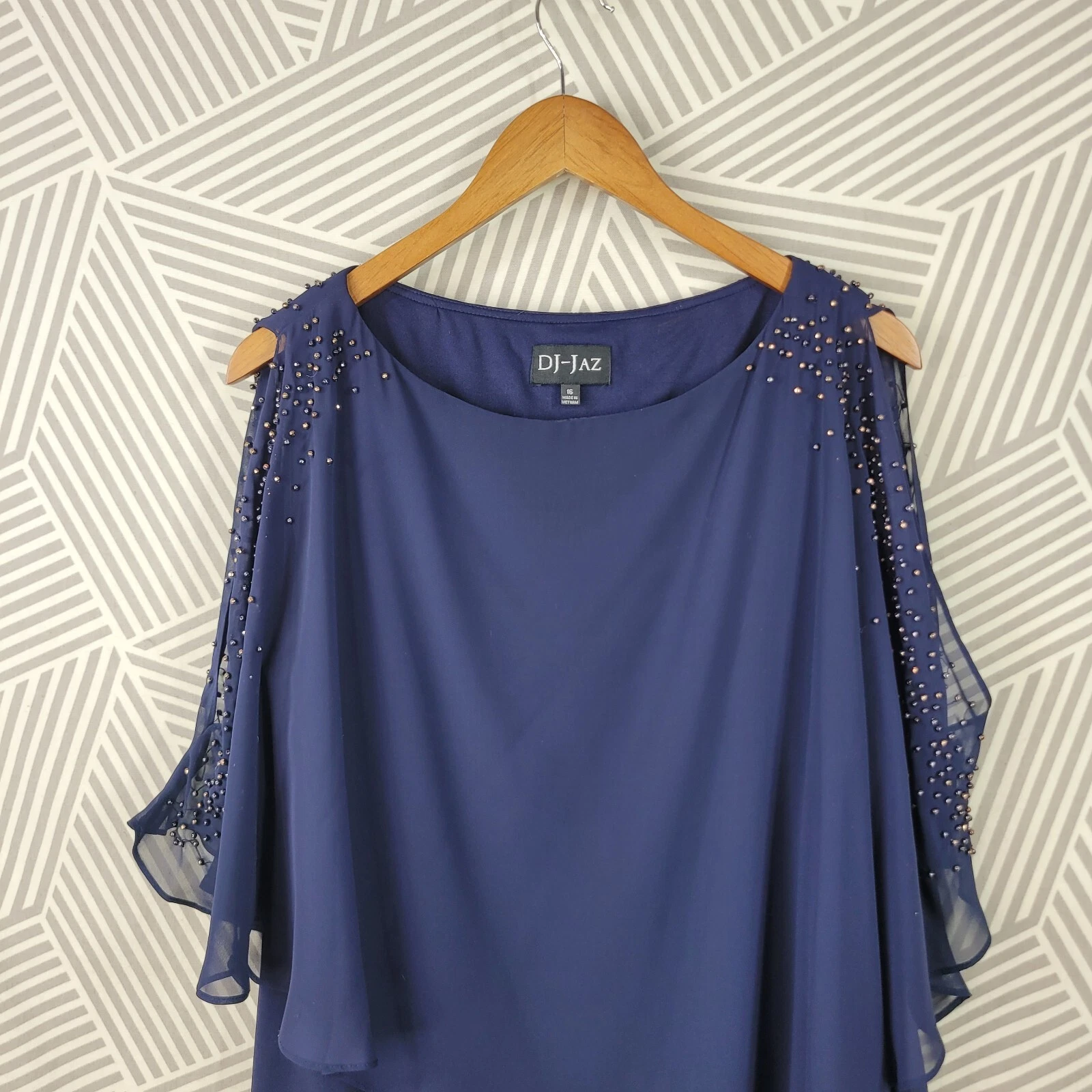 VETEMENTS Abito DJ Jaz taglia 16 evento sera maglia top blu navy tubino assimetrico donna