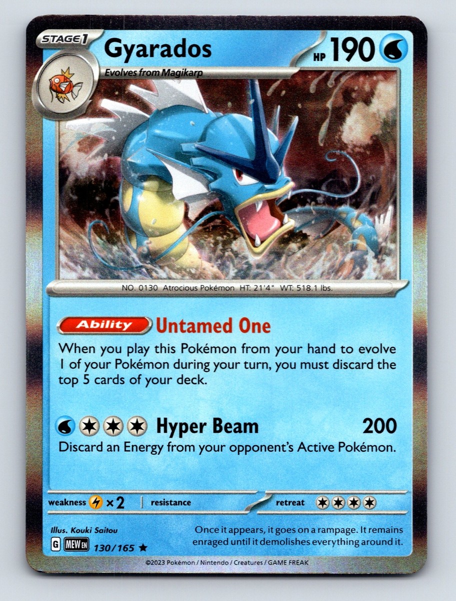 Stage 1 Gyarados HP 190 Untamed Ability Hyper Beam Attack Blue
