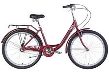 Trekking City Bike For Women 26" City Luggage Carrier Aluminum Ruby Red RH 43 Cm