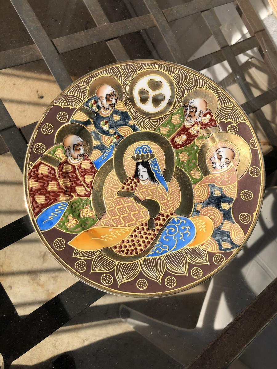 Japanese Handpainted Plate Moriage 7.25 Inches Vintage | eBay