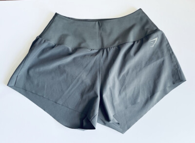Gymshark Women's Elastic Waist Lined Speed Shorts Gray Size Medium