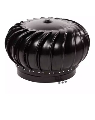 Galvanized Master flow Wind Turbine Head in Black, 12 in.