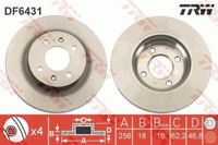 2X Trw DF6431 Bremsscheibe FüR Hyundai