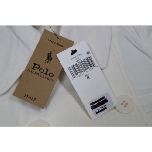 Polo Ralph Lauren White Denim Buttoned Jacket Kids Size 8 - Picture 5 of 6