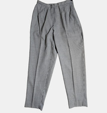 Talbots Petite 100 Wool Houndstooth Classic Pleated Dress Pants Womens 12W NWT