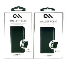 Funda protectora de cuero tipo folio Case Mate Wallet para Motorola Moto Z2 Play - Negra