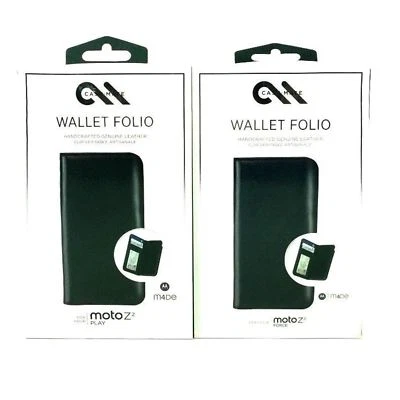 Case Mate Wallet Folio Leather Protection Case For Motorola Moto Z2 Play - Black - Image 1 of 4