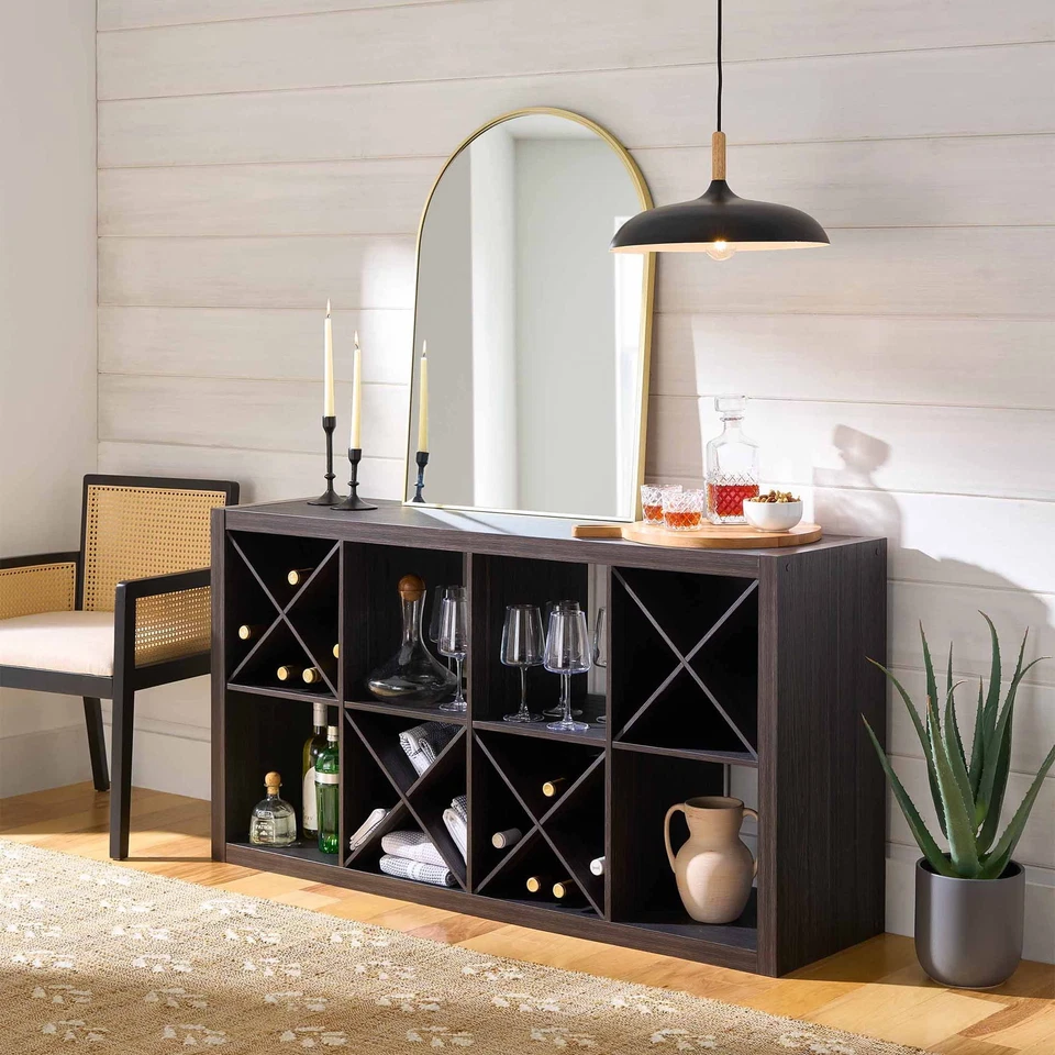 Better Homes & Gardens X Shelf Cube Organizer Insert, Tobacco Oak,Contemporary - Image 3 of 4