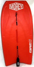 Morey Mach 11Tube Rail Red & Faux Wood Grain Body Boogie Board size 42"× 21"