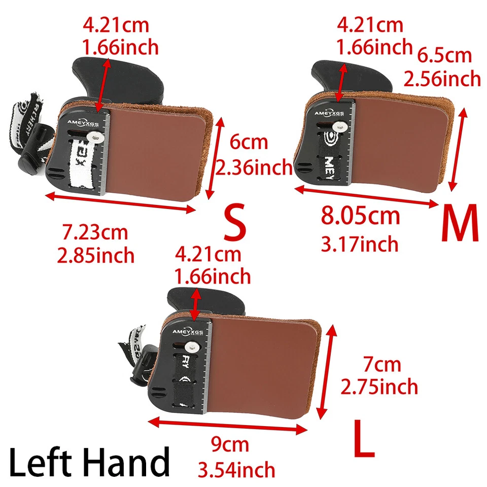 Archery Finger Tab Guard Barebow Protector Gear Cowhide Recurve Bow Hunting R/LH - Image 4 of 4