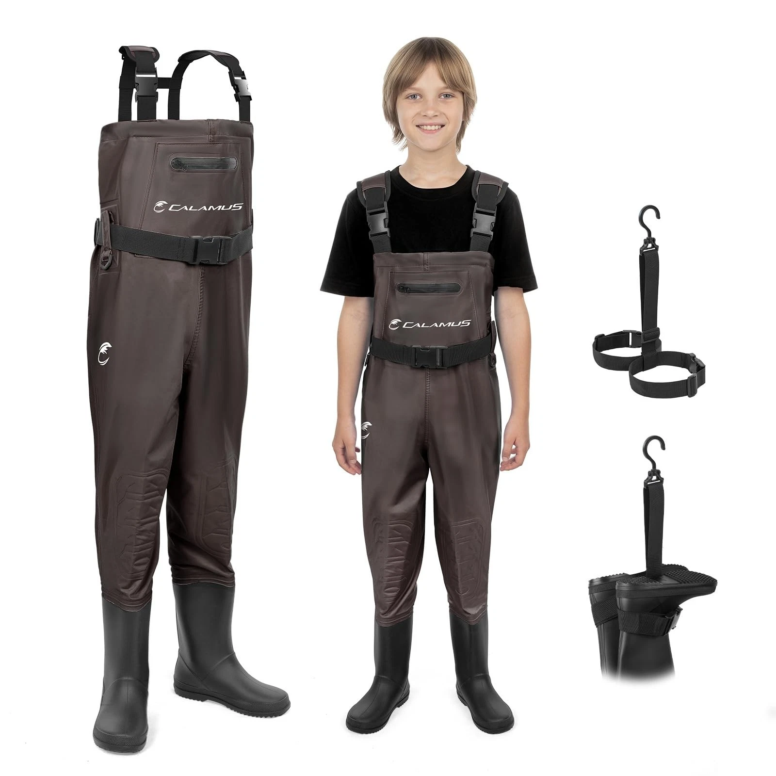 WaveWalker Chest Waders for Kids, 100% Waterproof Youth Fishing Waders with P...