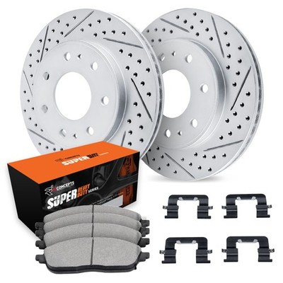 For Ford F-150 04-11 Drilled & Slotted Rear Brake Kit w Super Duty Pads