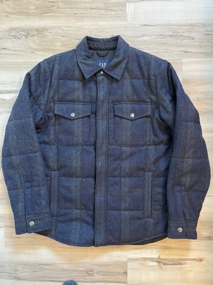 GAP (Todd Snyder Inspired) Quilted Wool Gray Navy Jacket Size L