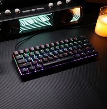 Wired mechanical keyboard, 61 keys, Blue switches, RGB backlight, two-tone injec