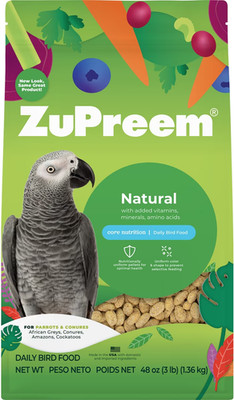 ZuPreem Natural Blend Bird Food for Parrot & Conure
