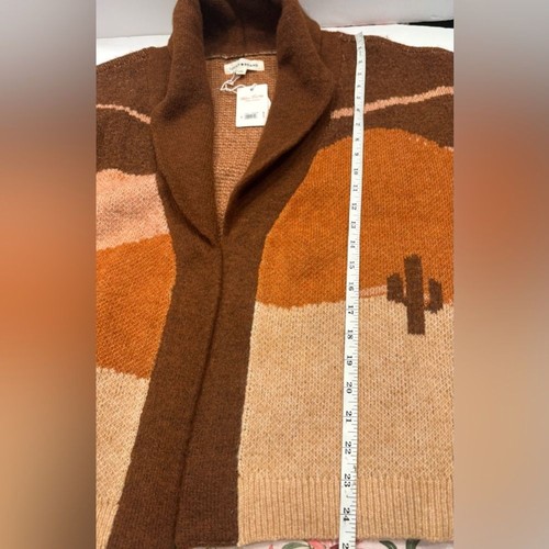 Lucky Brand braun und hellbraun Strick Pferde Design Strickjacke Damen XL neu mit Etikett - Bild 6 von 9