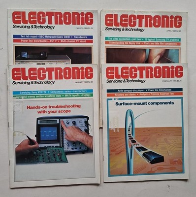 Electronic Servicing & Technology January February March April 1985 Set Lot of 4