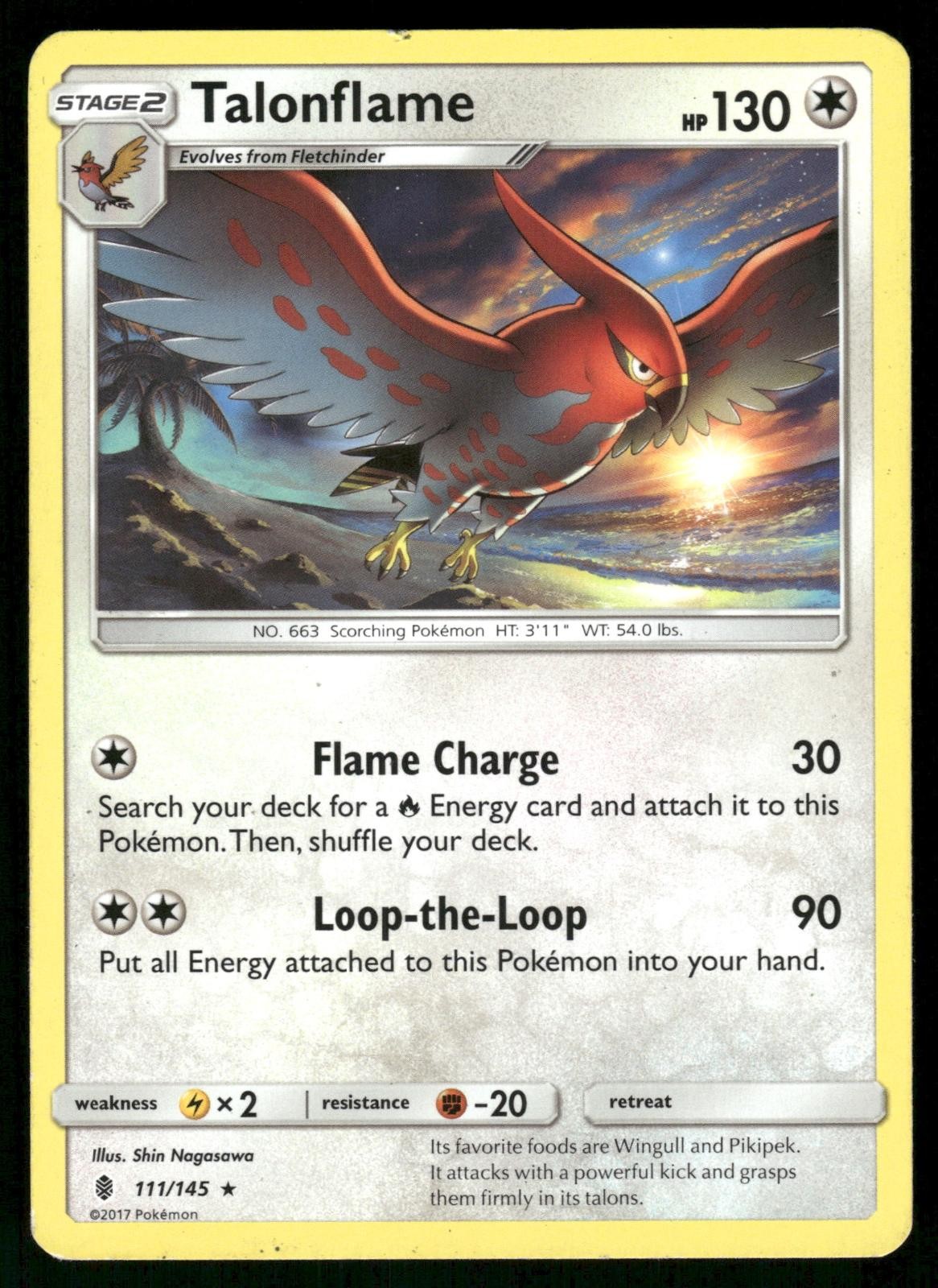 Talonflame 111/145 Rare Guardians Rising Pokemon Moderately Played