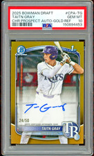 2025 Bowman Draft Chrome Taitn Gray /50 1st True Gold Refractor Auto PSA 10 POP1