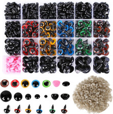 Safety Eyes 796Pcs Plastic Safety Eyes and Noses, 6-20Mm Black Craft Doll Eyes w