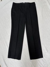 Lands  End Wool Blend Straight Leg Trousers Pants Black size 8
