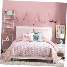 All Seasons Quilt Set - 3 Piece Soft Brushed Full/Queen Quilt Helaine Pink