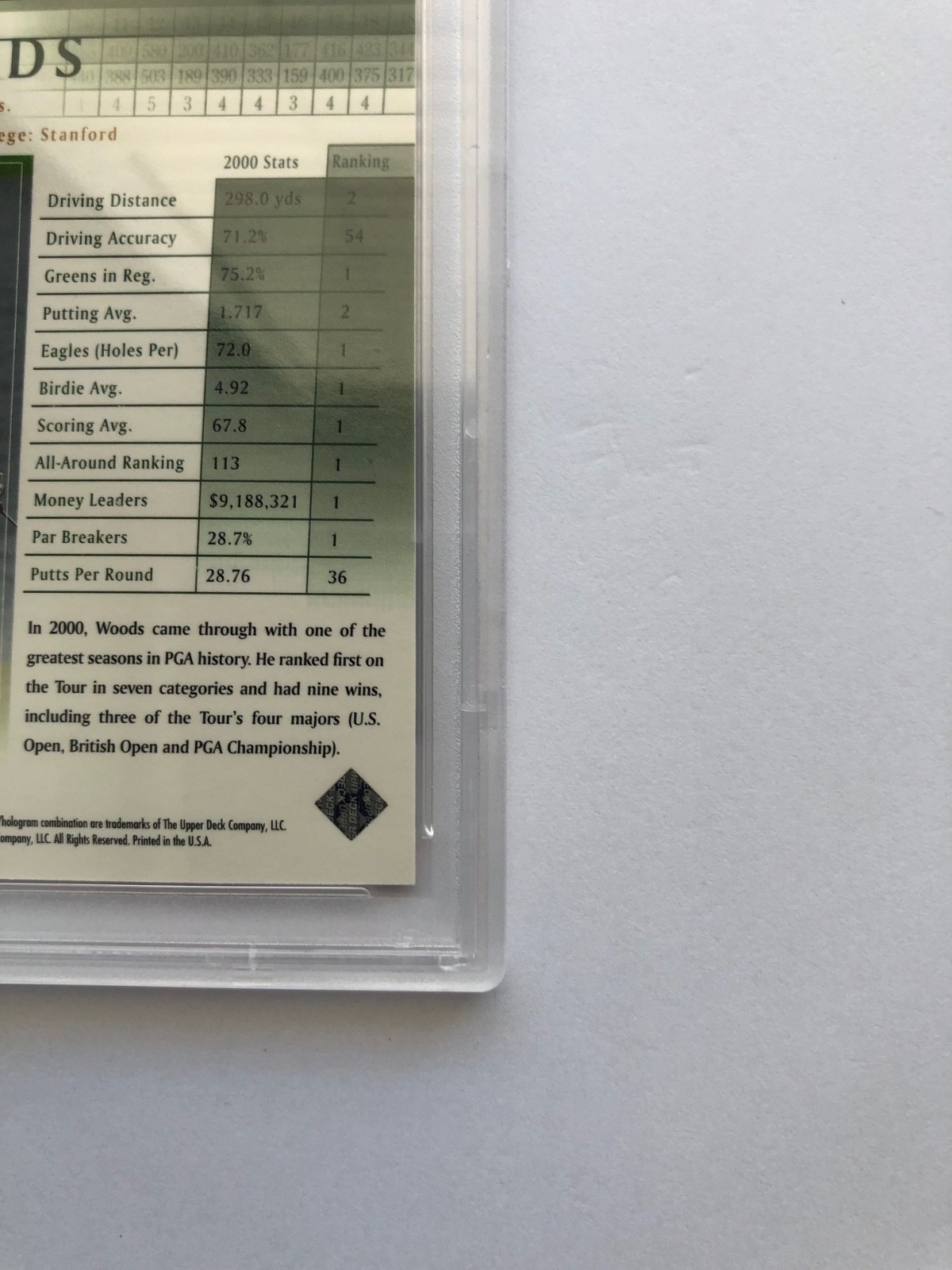 2001 Upper Deck Golf Promo Tiger Woods Gem Mint PSA 10 RC Rookie Card view 12