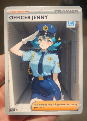 #ad #ad Officer Jenny Pokemon Goddess DIY Full Art Glossy Trainer Card $4.99