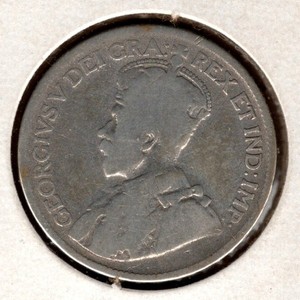 1934 Canada 25 Cents George V Low Mintage Coin. See photos for coin's condition.