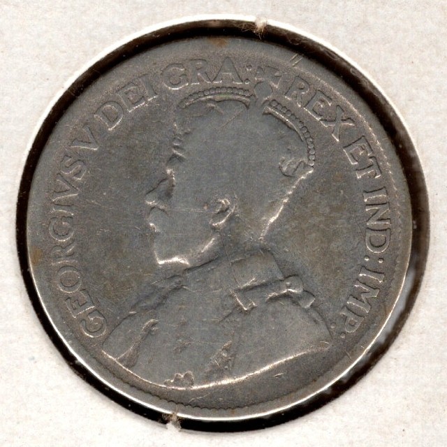 1934 Canada 25 Cents George V Low Mintage Coin. See photos for coin's condition.