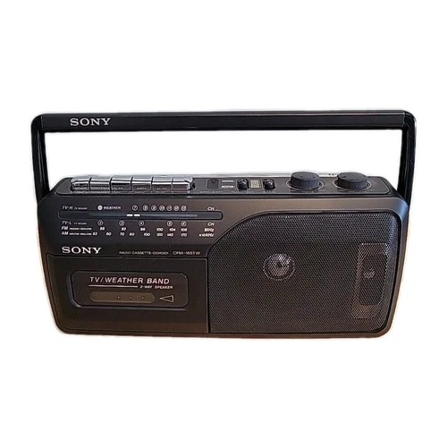 Sony Weather Radio CFM-165TW AM/FM Portable Cassette Inop Radio Works W/ Cord