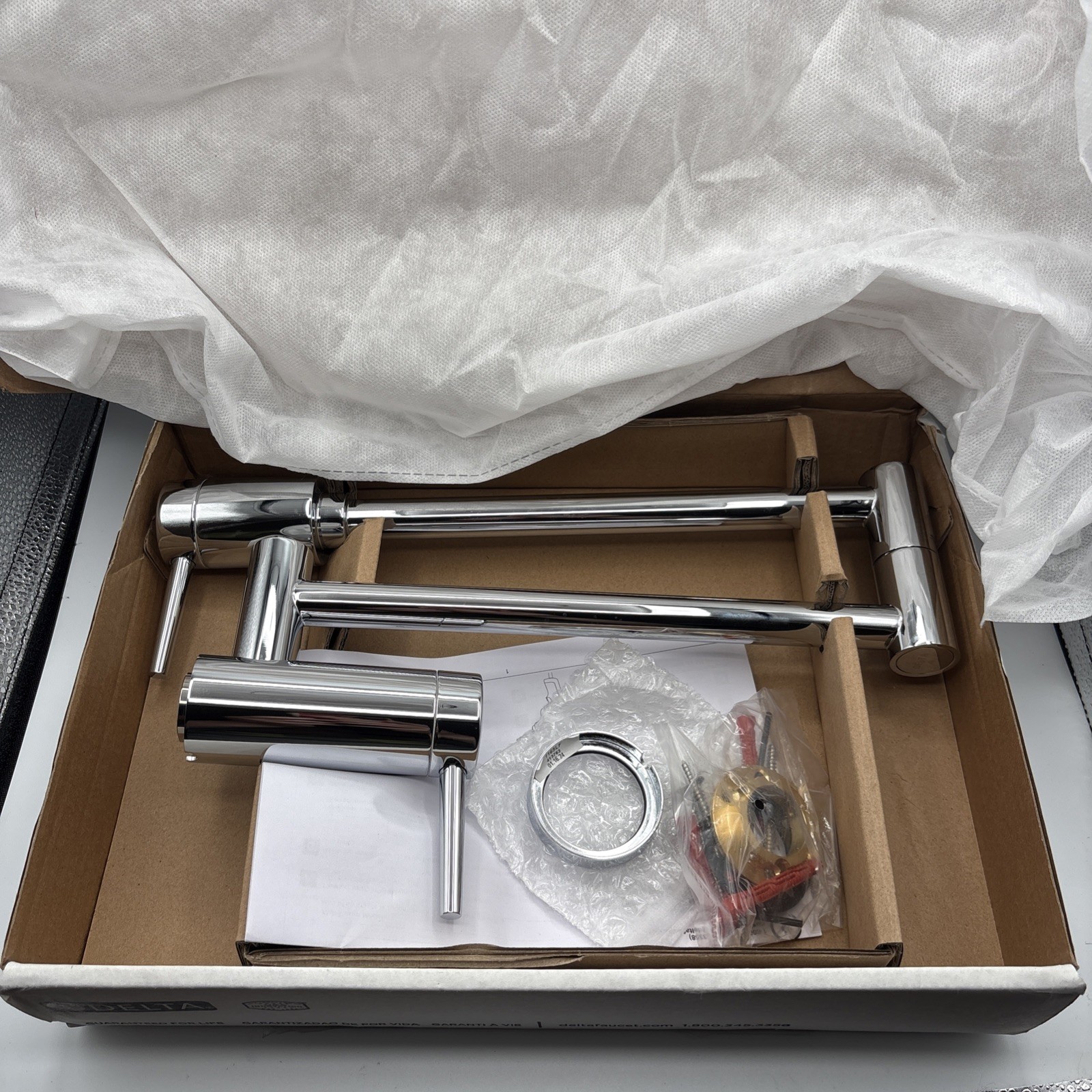Delta 1165LF Contemporary Wall Mount Pot Filler in Chrome 