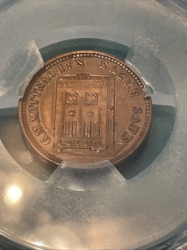 Eagle Safe 1861 Hard Times Token, 23 Spring St. New York, Scarce PCGS AU Detail - Picture 4 of 4