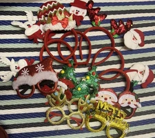Lot 12 pcs Christmas 6 Headbands & 6 Novelty Glasses New
