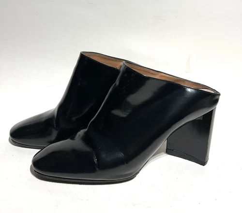 MAISON MARGIELA Mules in pelle con tacco asimmetrico colore nero TAGLIA 9 5