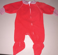 Vintage Gerber Red Footed Fleece Zip One-Piece Coverall Sleeper 0-6 Months