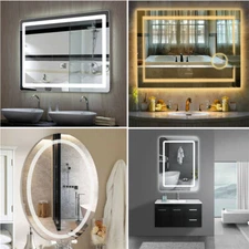 LUVODI LED Bathroom Wall Mount Mirror Illuminated Lighted Vanity Mirror Hardwire