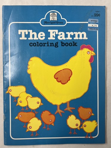 The Farm Vintage Merrigold Press Coloring Book Unused Vintage 1980s Chicken Cow