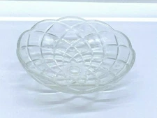 6" Dia. CRISSCROSS Pressed Glass Bobeche Lamp Chandelier ~ NO Pin Holes ~ #B14