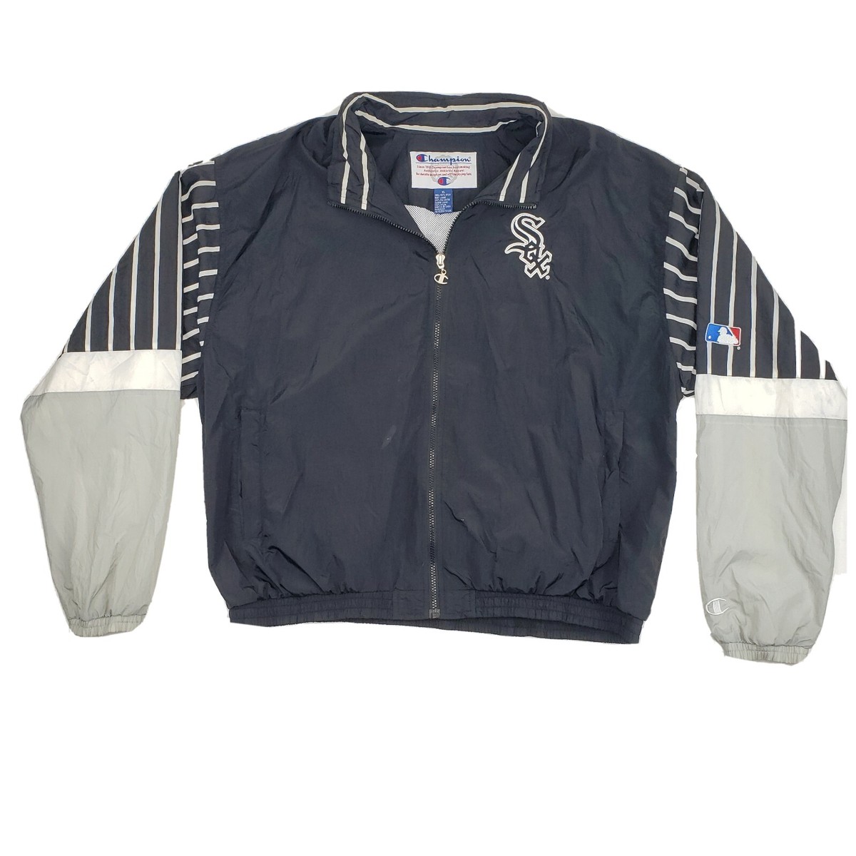 Vintage 90s Champion Chicago White Sox Jacket Black Full Zip
