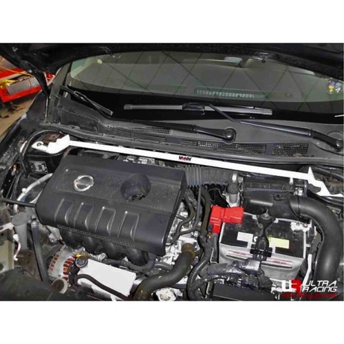 ULTRA RACING FOR NISSAN LATIO C12 1.8 HATCH '11~'18 2 PT FRONT STRUT TOWER BRACE - Picture 1 of 5