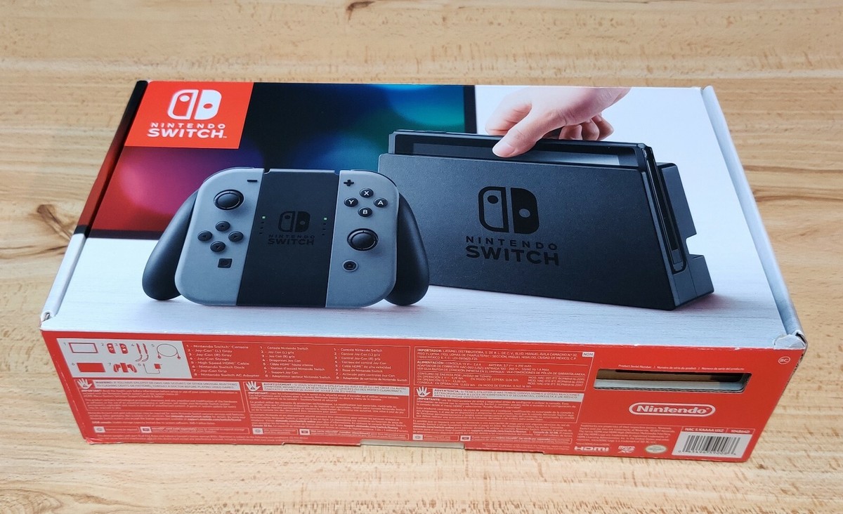 Nintendo Switch V1 Grey Console BOX ONLY - With Cardboard Inserts