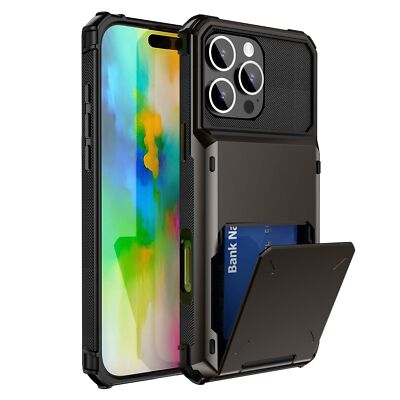 Cards Holder Wallet Case Shockproof For iPhone 16 Pro Max Plus 15 14 13 12 11 XR