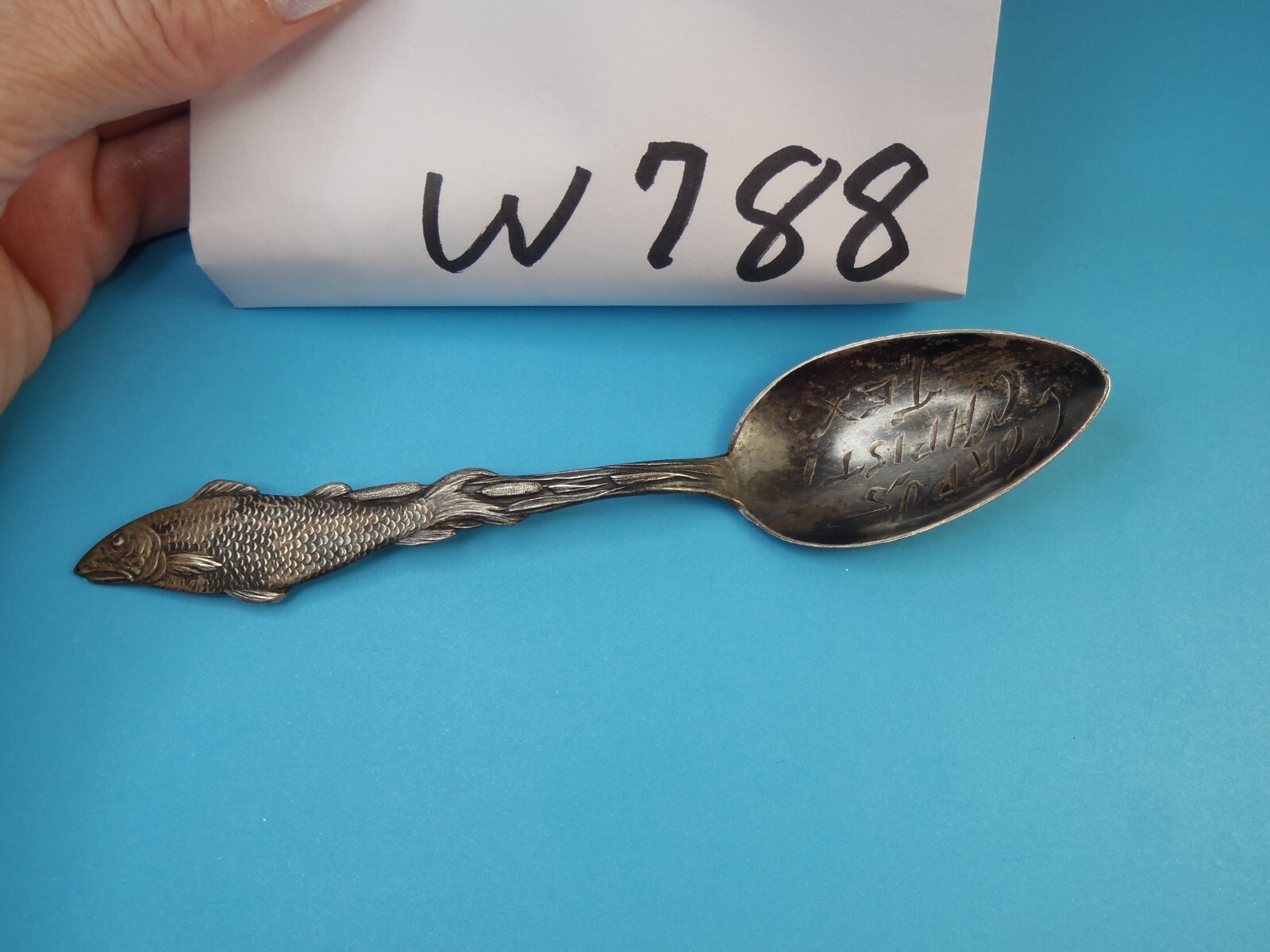 1890s Sterling Silver Souvenir Fish Spoon Corpus Christi Texas eBay