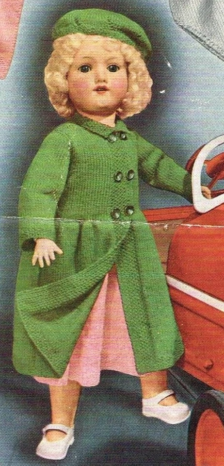 Dolls clothes knitting  pattern for 18 to 21" doll. Laminated copy (V Doll 163) - Image 2 of 3