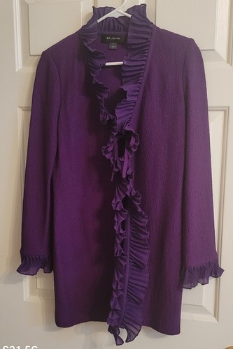 ATEMBERAUBENDE ST. JOHN LILA VIOLETT STRICK KOLLEKTION JACKE MANTEL GR. 2