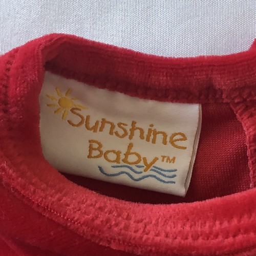 Sunshine Baby Christmas Dress 12 Months Red Velour Embroidered Ruffle - Picture 2 of 8